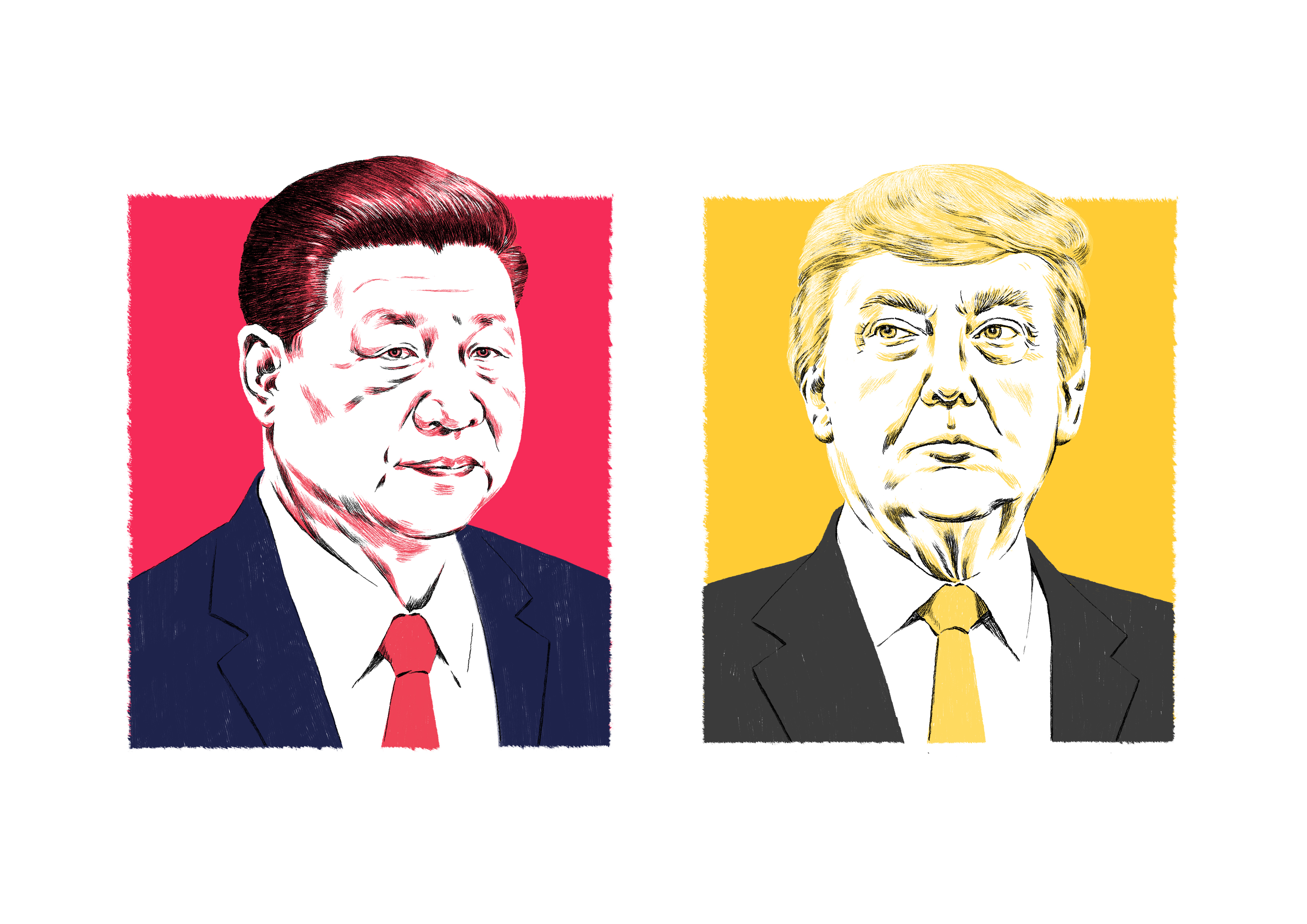editorial illustration <시진핑/트럼프>